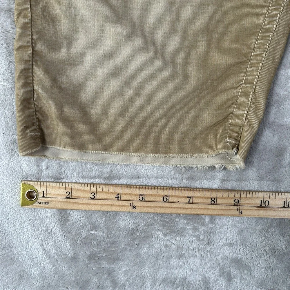 True Religion Ricky Jean Short Men 40 Tan Corduroy Frayed Flap Pocket Jorts Y2K